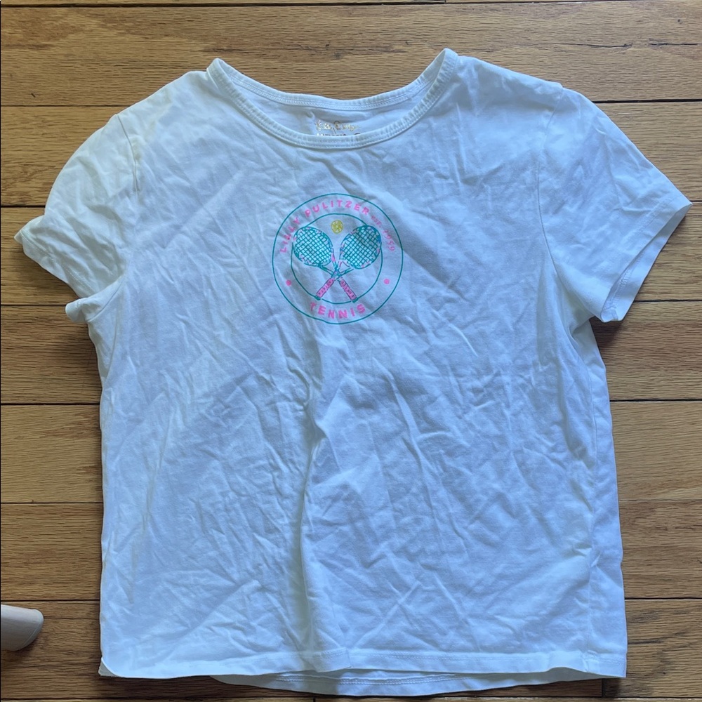 Lilly Pulitzer White Tennis Graphic Tee